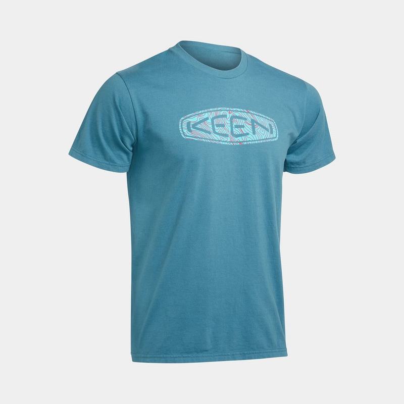 Discount Keen Topo Logo Mens T-Shirts Blue (3782-HWXAI)